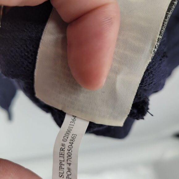 Denim & supply Ralph Lauren Womens XL navy blue blouse semi sheer lace detail - Picture 5 of 10